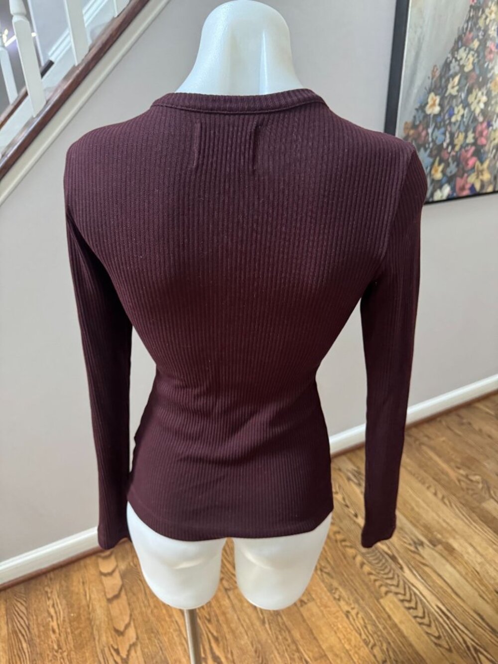 Citizens Of Humanity Bina Ribbed Long Sleeve Crewneck Sweater Purple Small - Picture 3 of 3